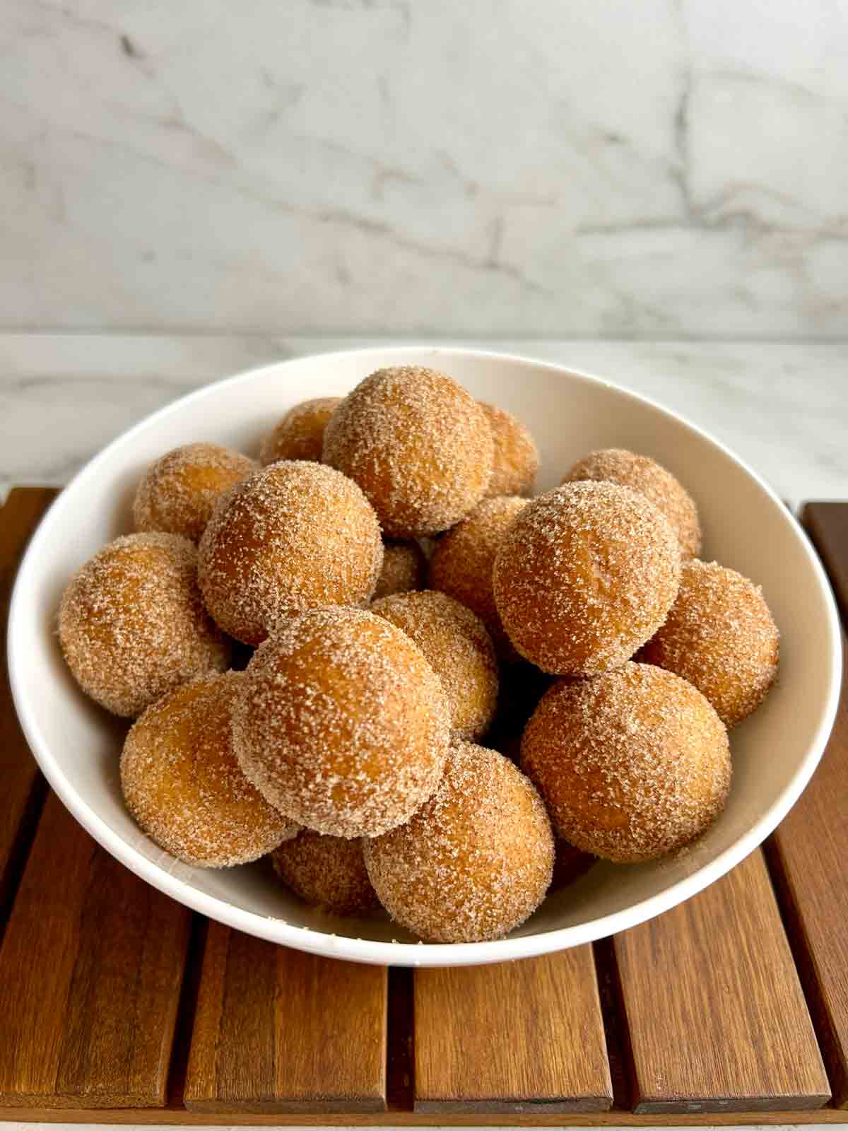 bowl of mochi donut holes.