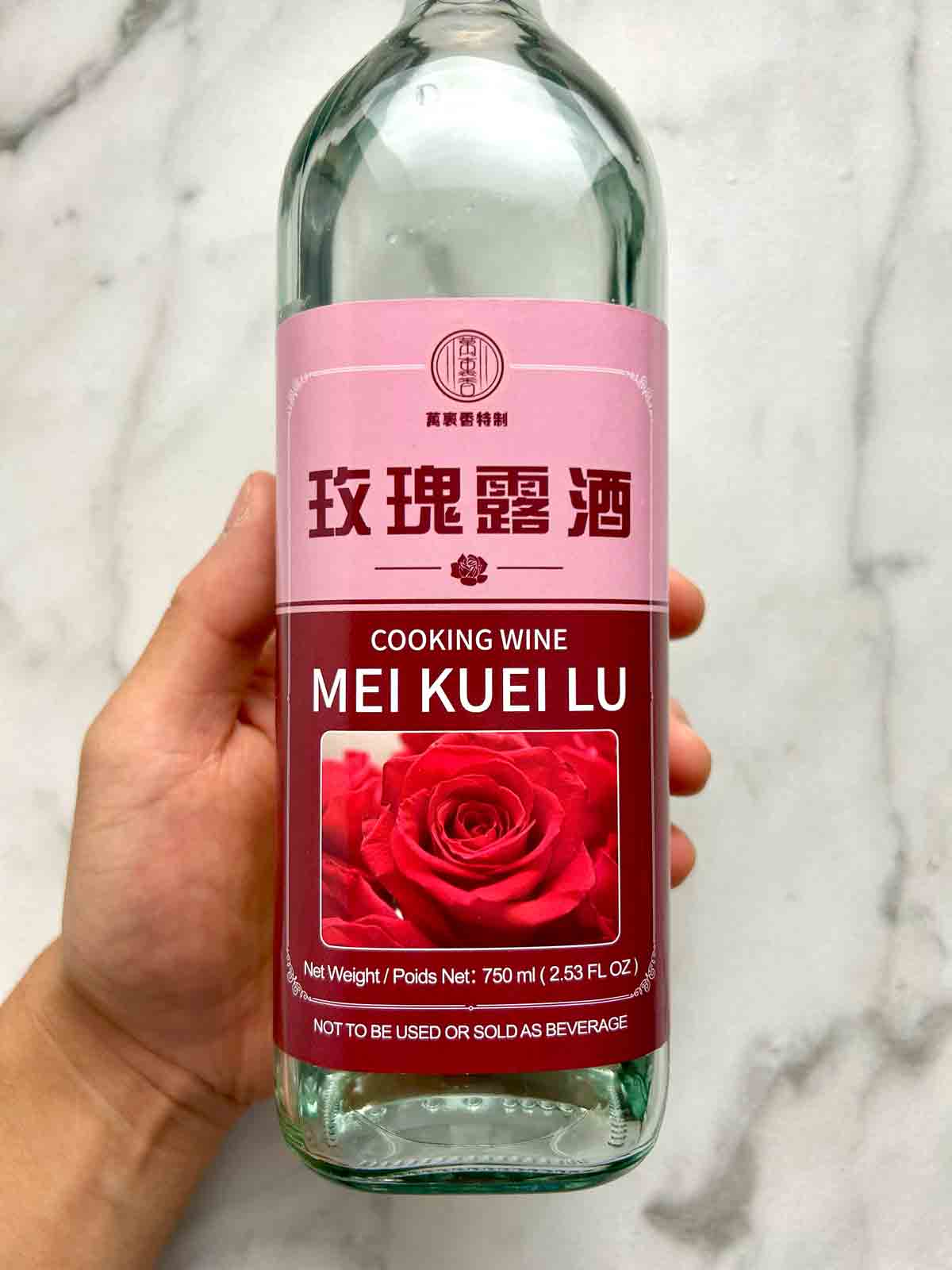 bottle of Chinese rose wine.