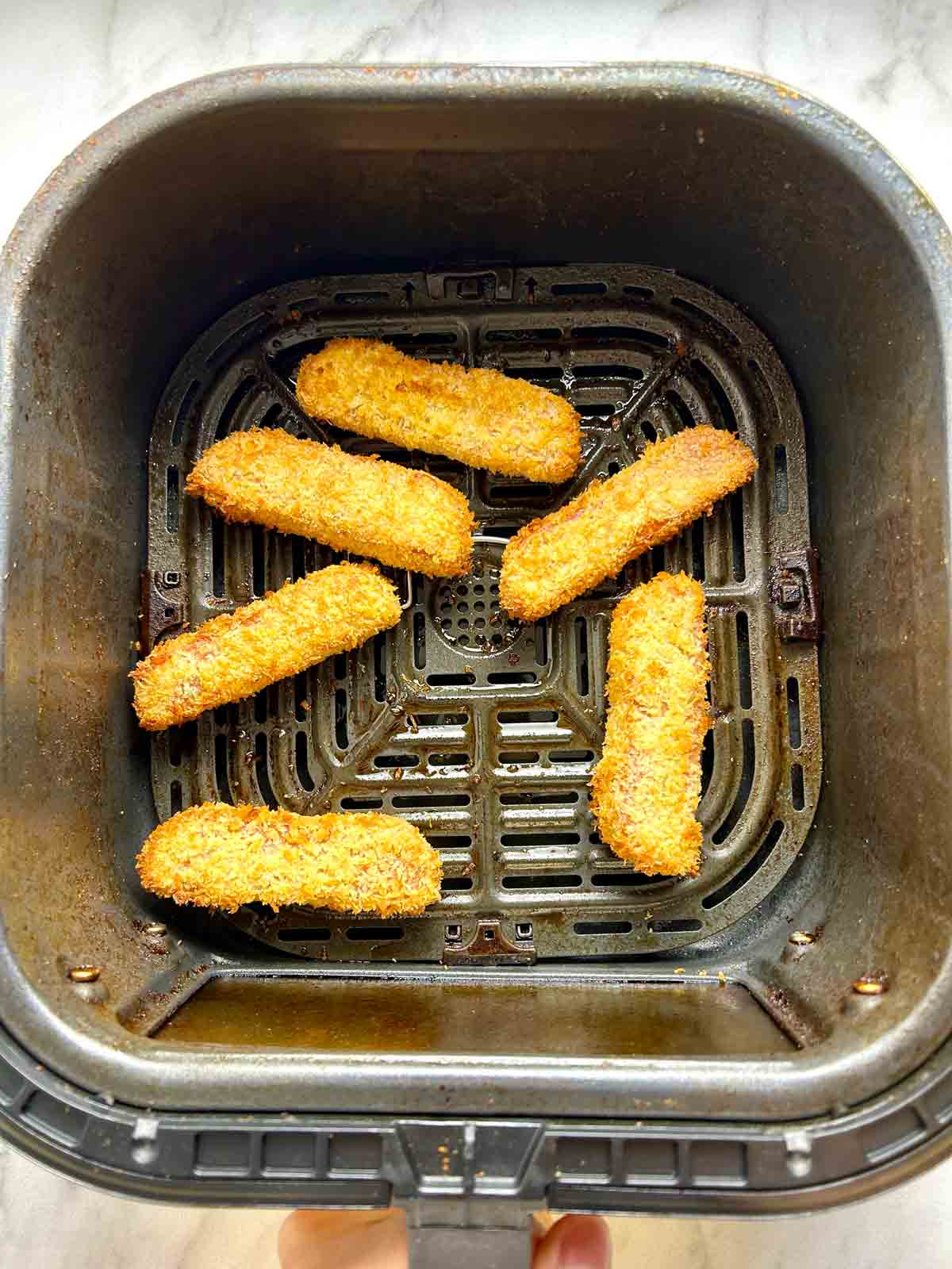 Spam fries after air-frying.