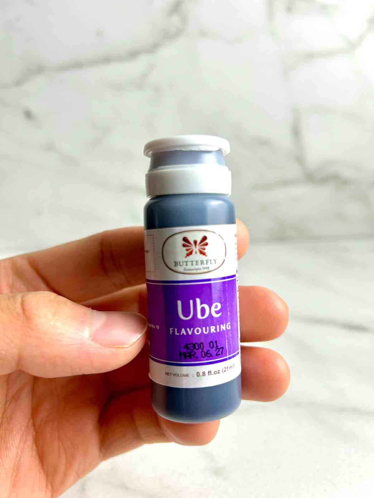 bottle of ube extract.