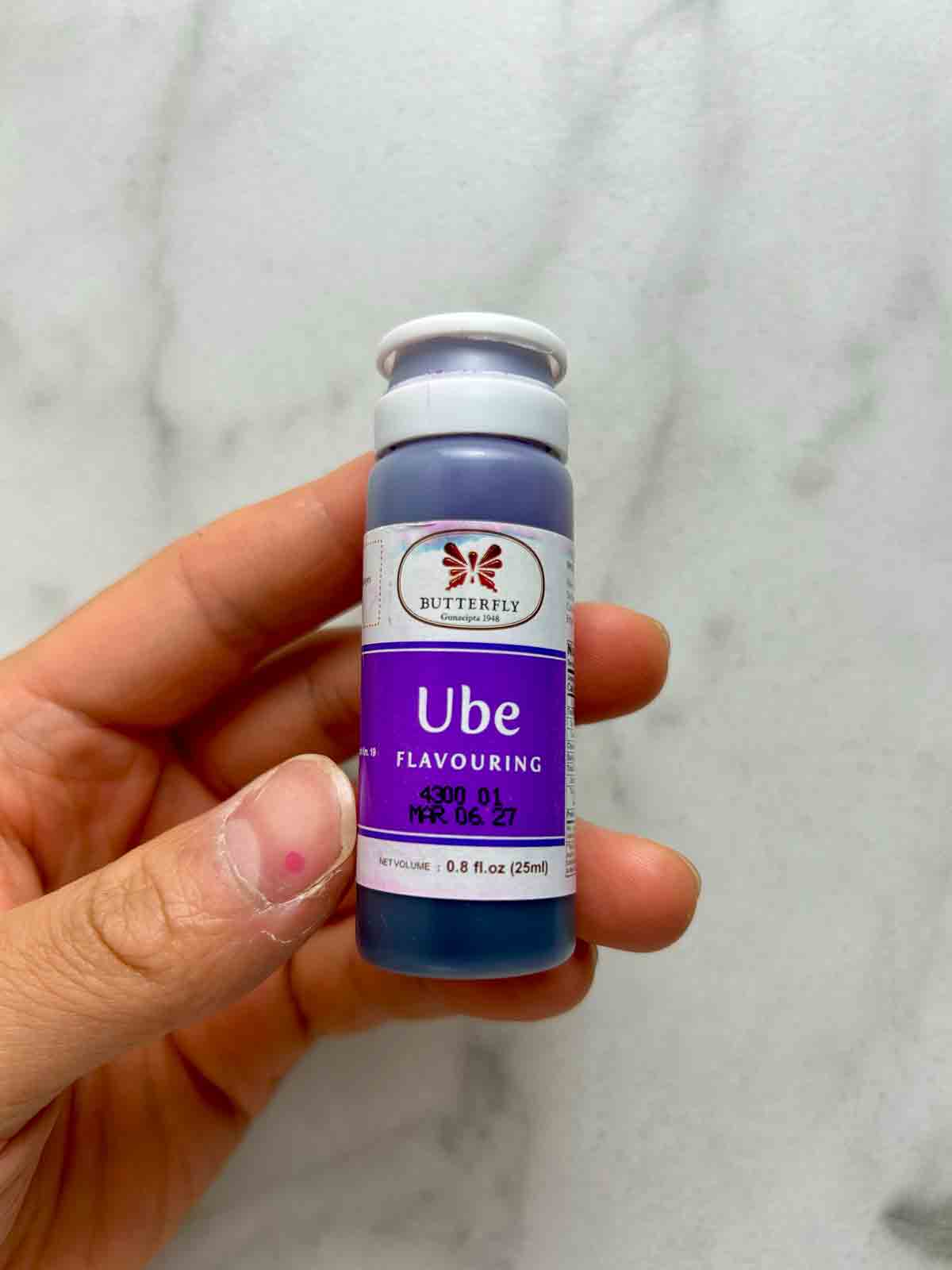 bottle of ube extract.