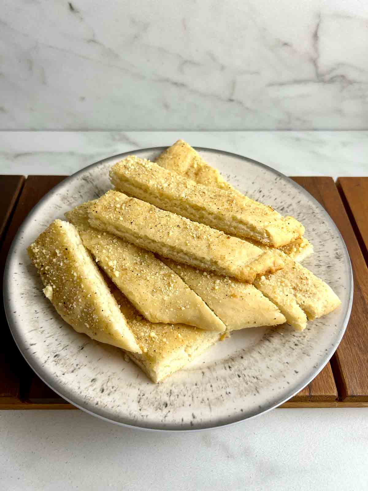 plate of Bisquick breadsticks.