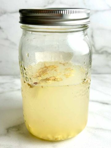 mason jar of ginger bug.