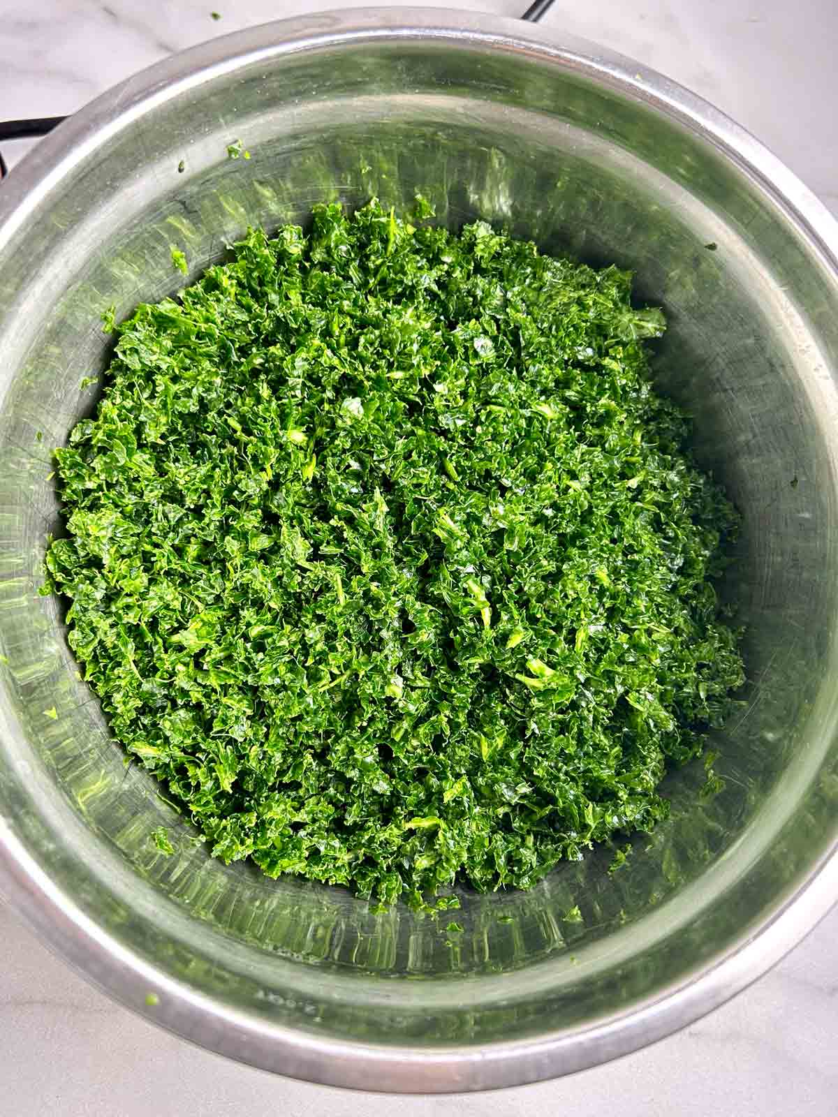 finely chopped kale.