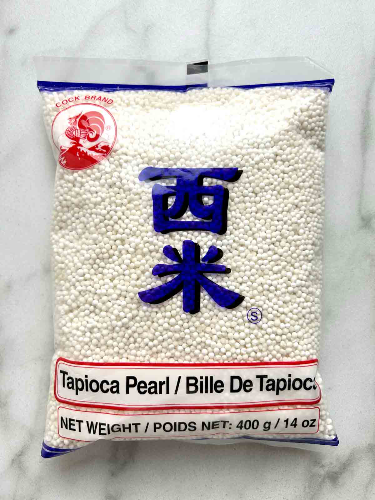 bag of small tapioca pearls.