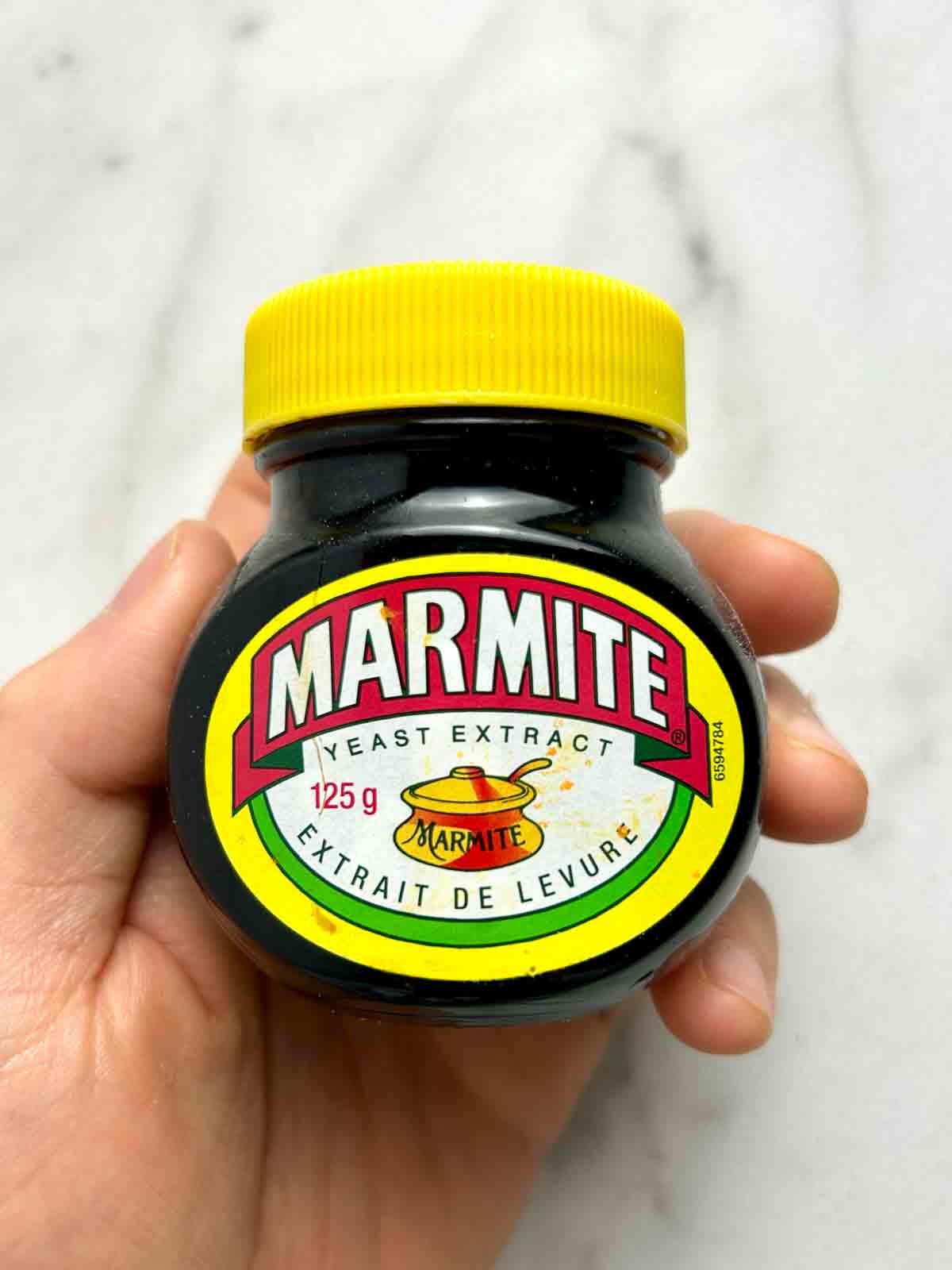 jar of Marmite yeast extract.