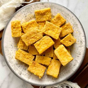 plate of salted egg tofu.