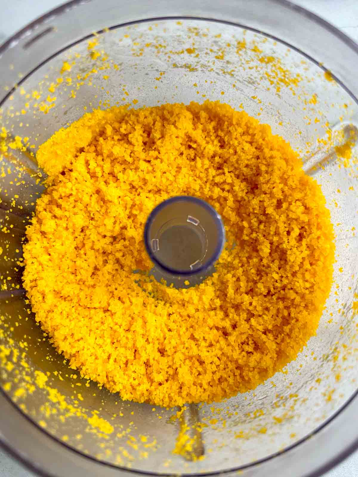 egg yolks blended to powder in food processor.