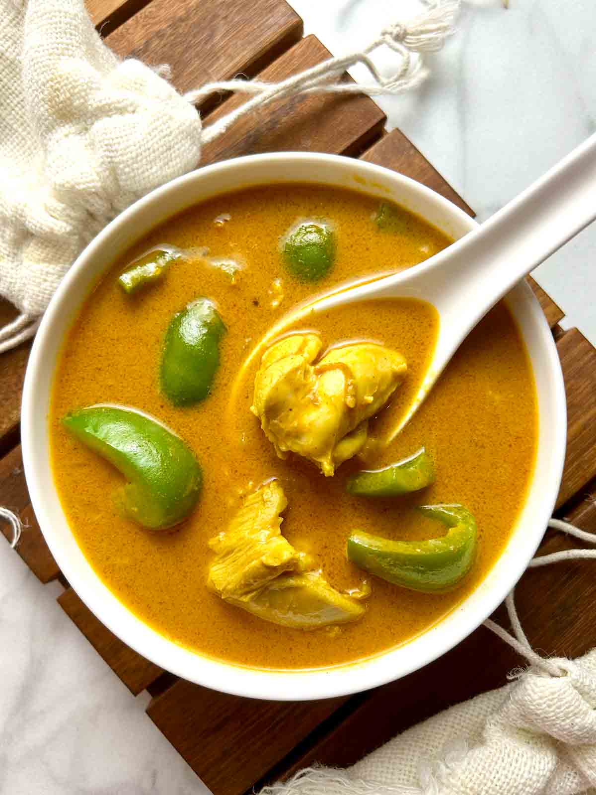 bowl of sha cha chicken curry.