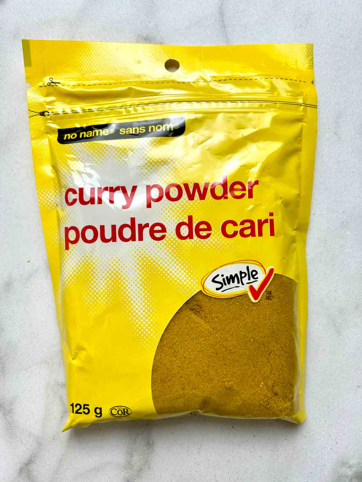 bag of unopened curry powder.