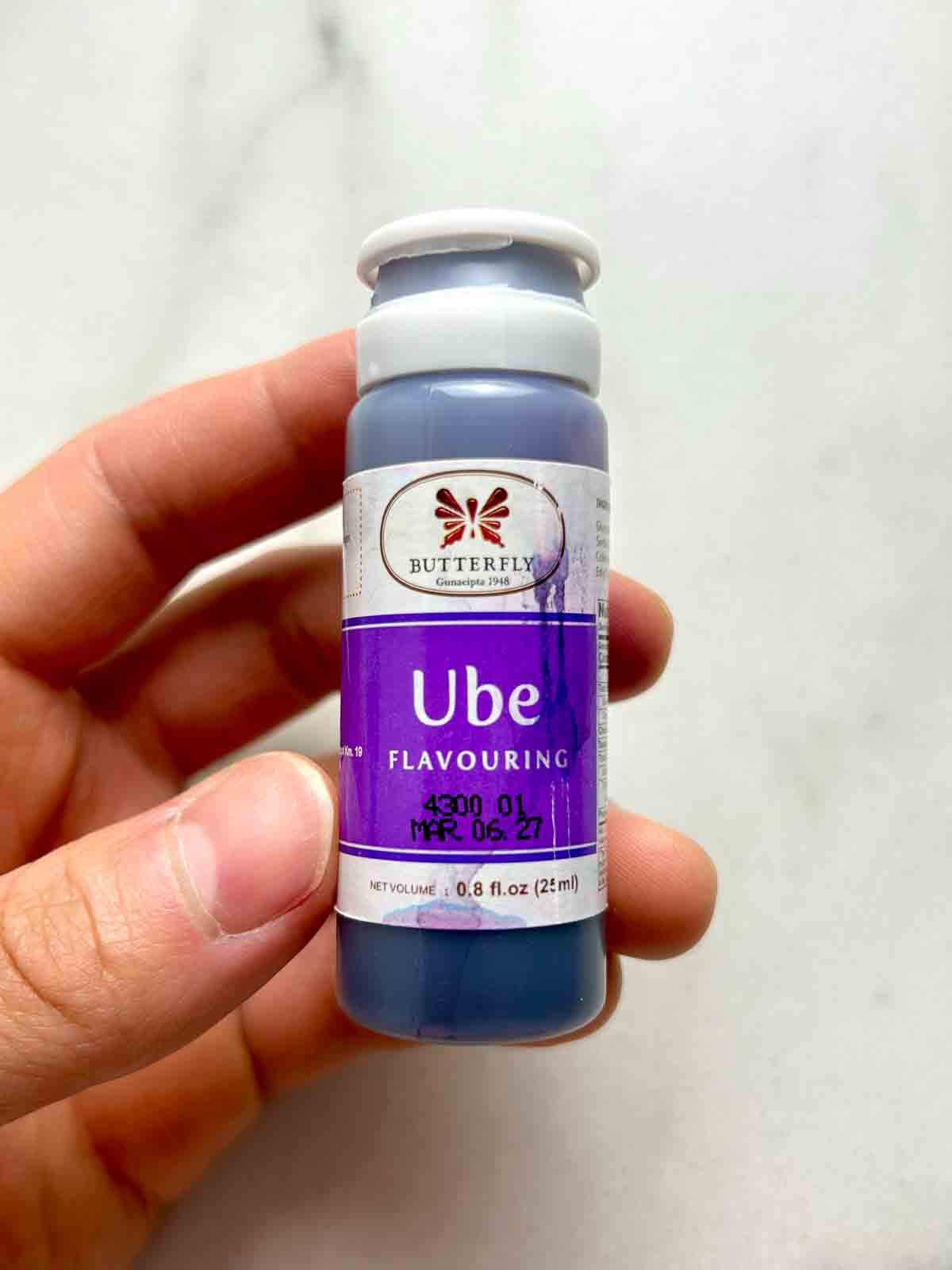 small bottle of ube extract.