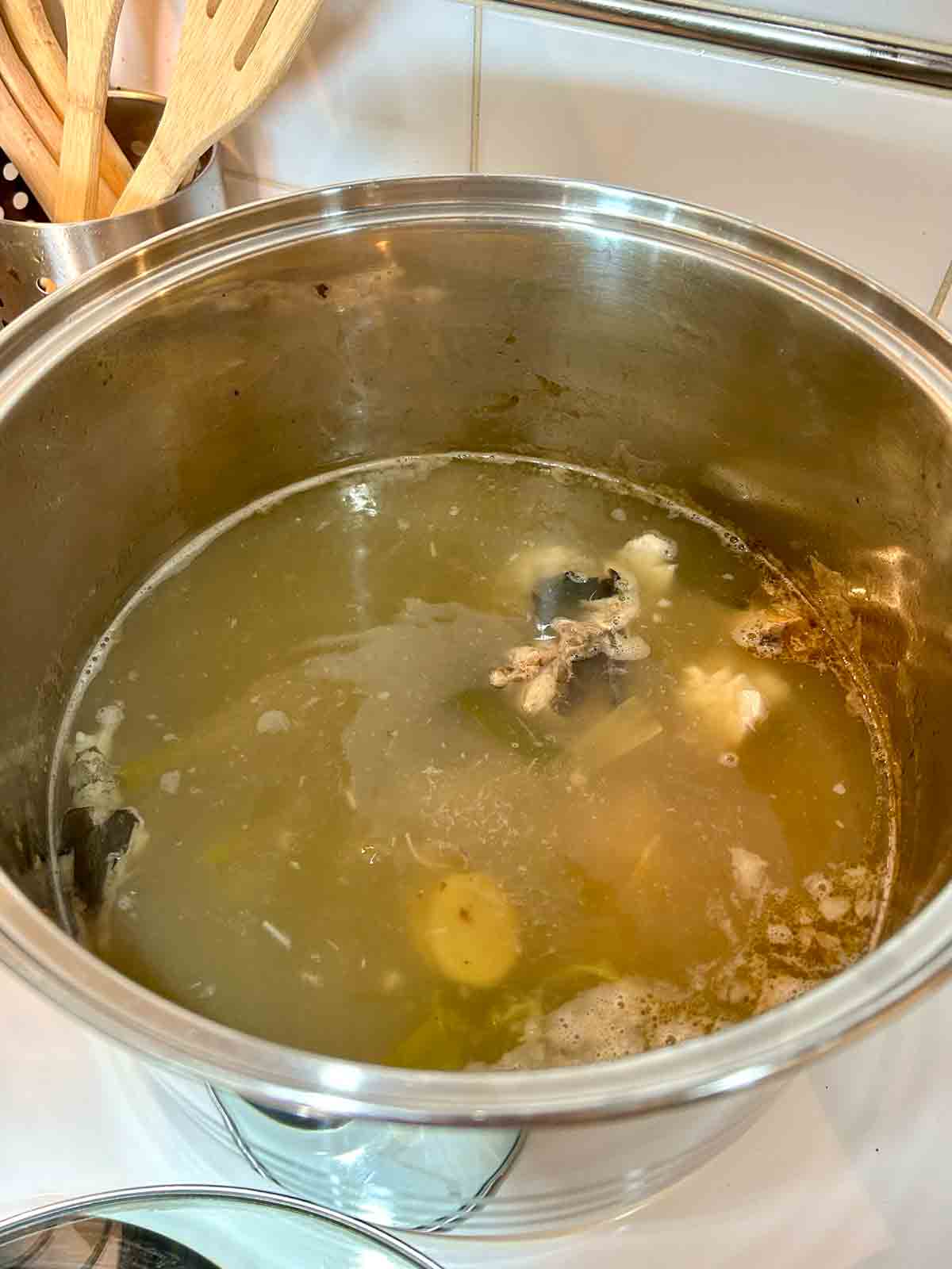 soup with only the meat from the head inside it.