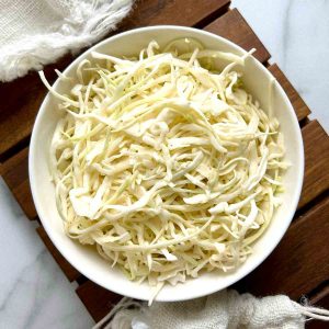 Japanese cabbage salad in bowl.