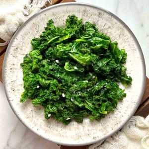 plate of stir-fried kale.