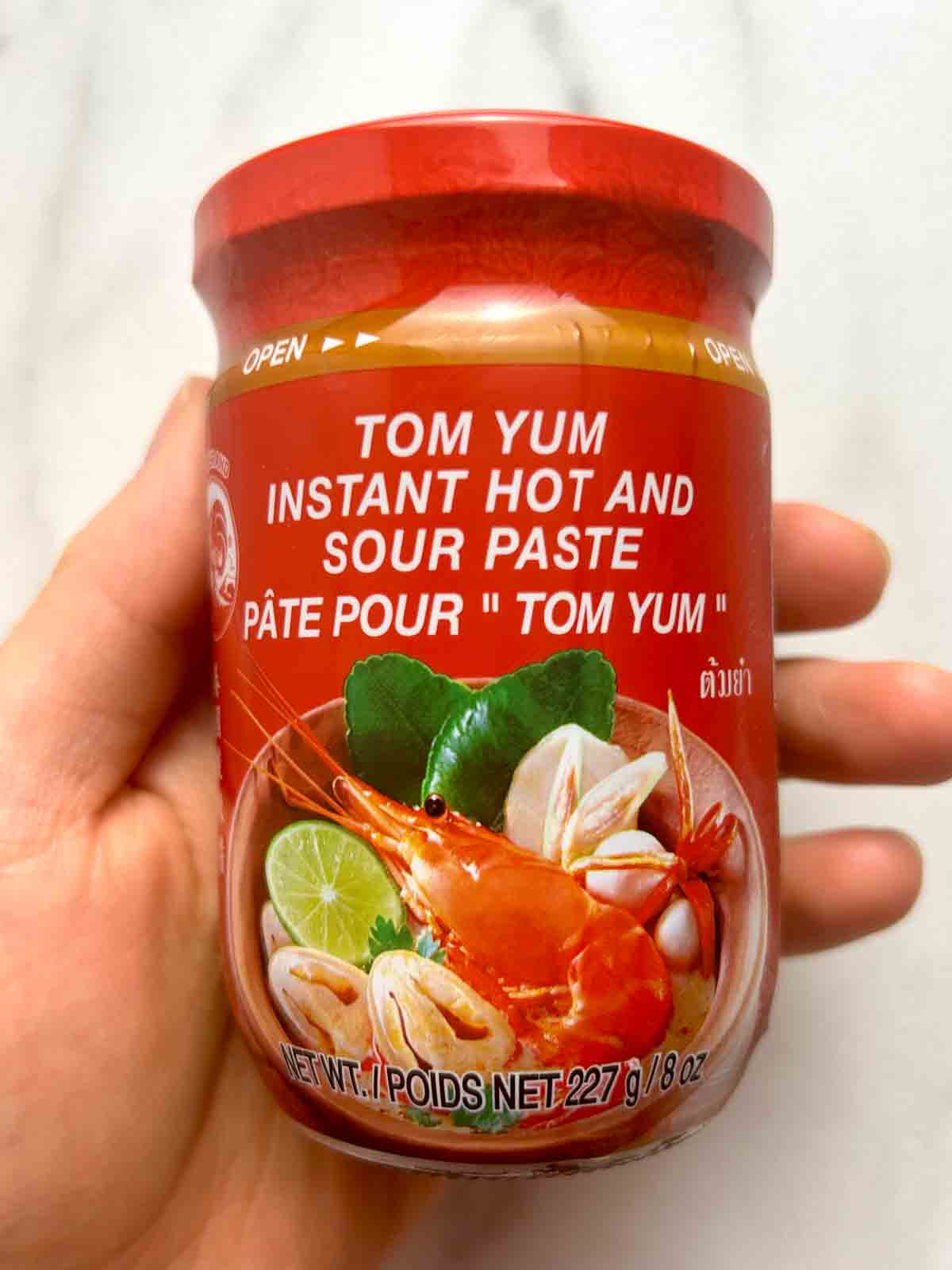 jar of instant tom yum paste.