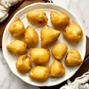 homemade Chinese chicken balls on plate.