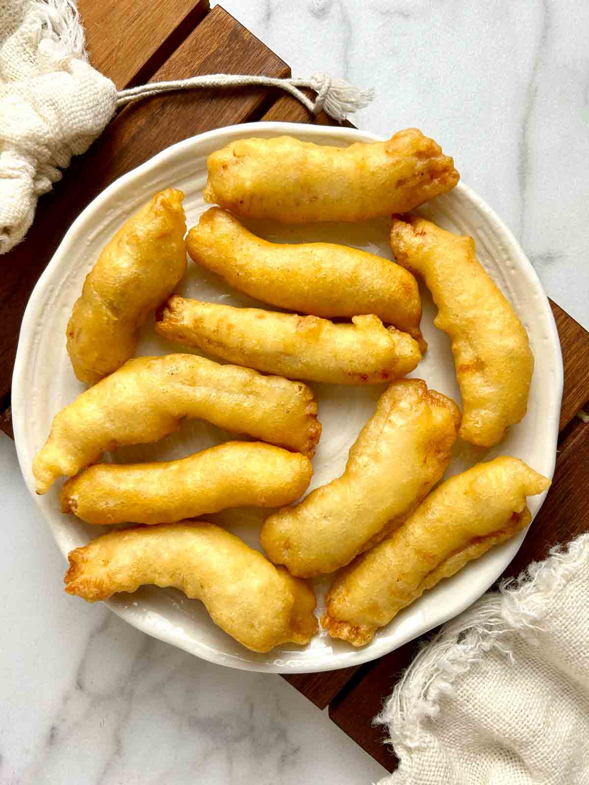 Chinese chicken fingers on plate.