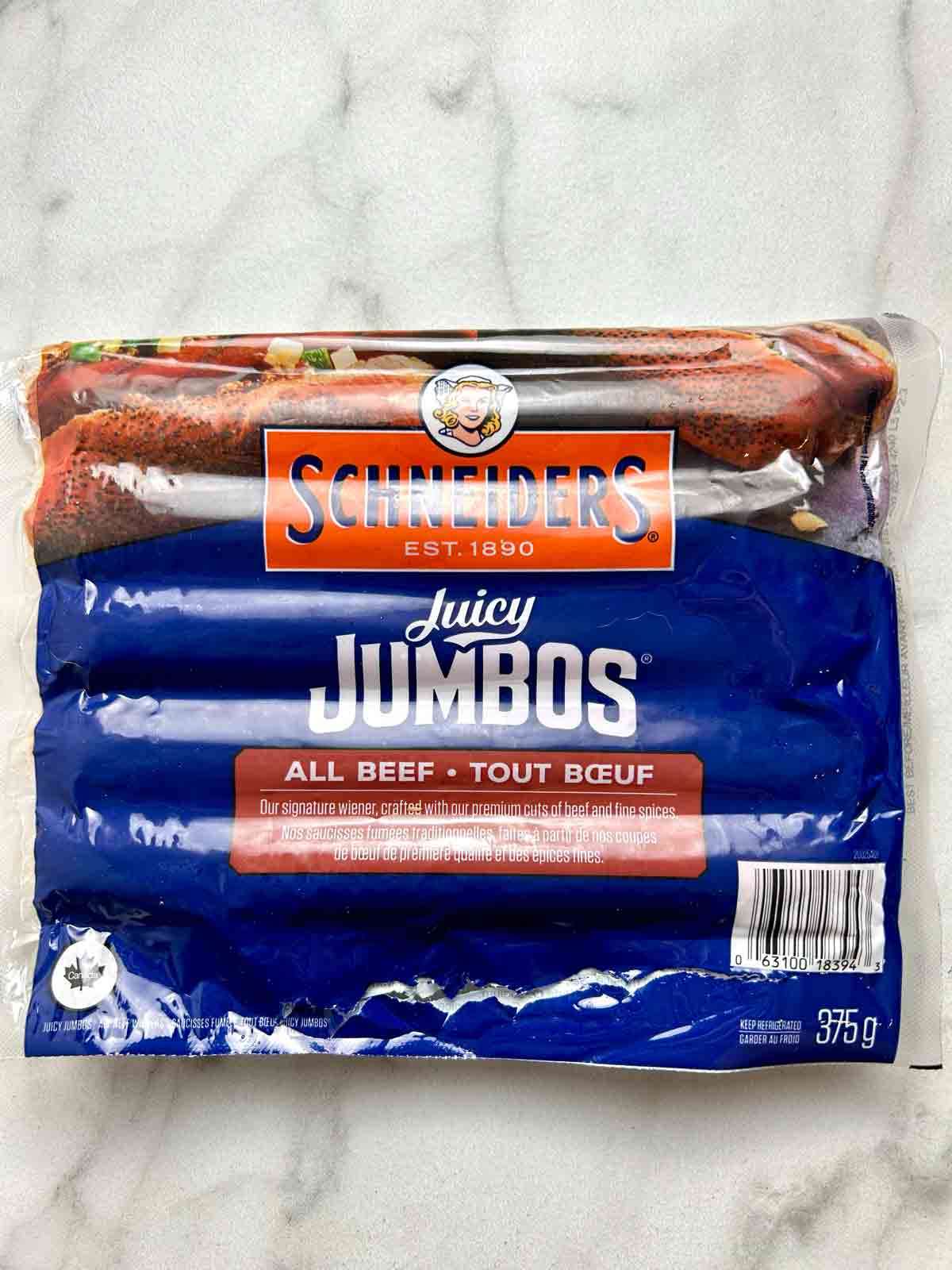 package of jumbo hot dogs.