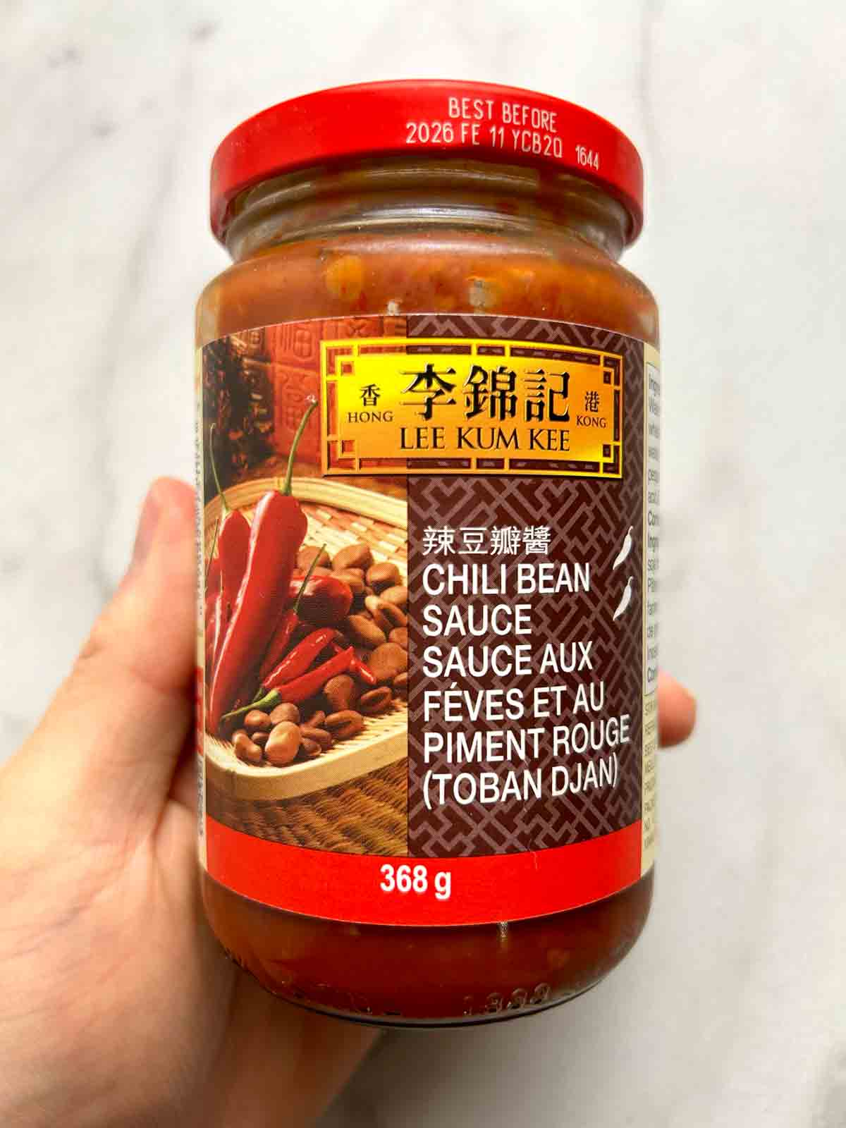 jar of doubanjiang sauce.