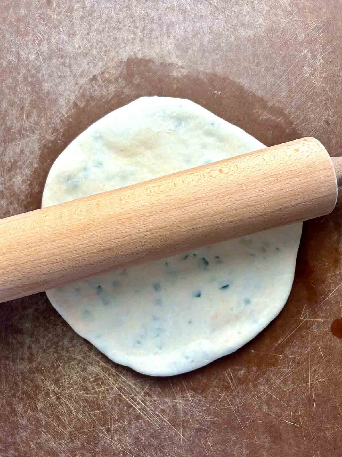 dough being rolled out.