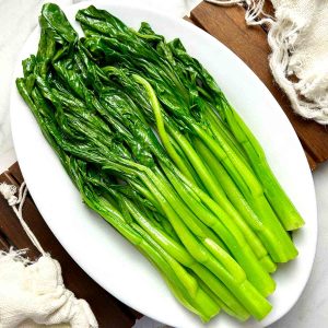 plate of boiled yu choy.