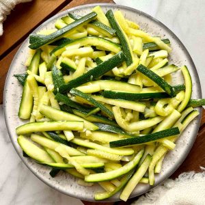 plate of stir-fried zucchini.