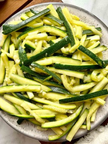 plate of stir-fried zucchini.