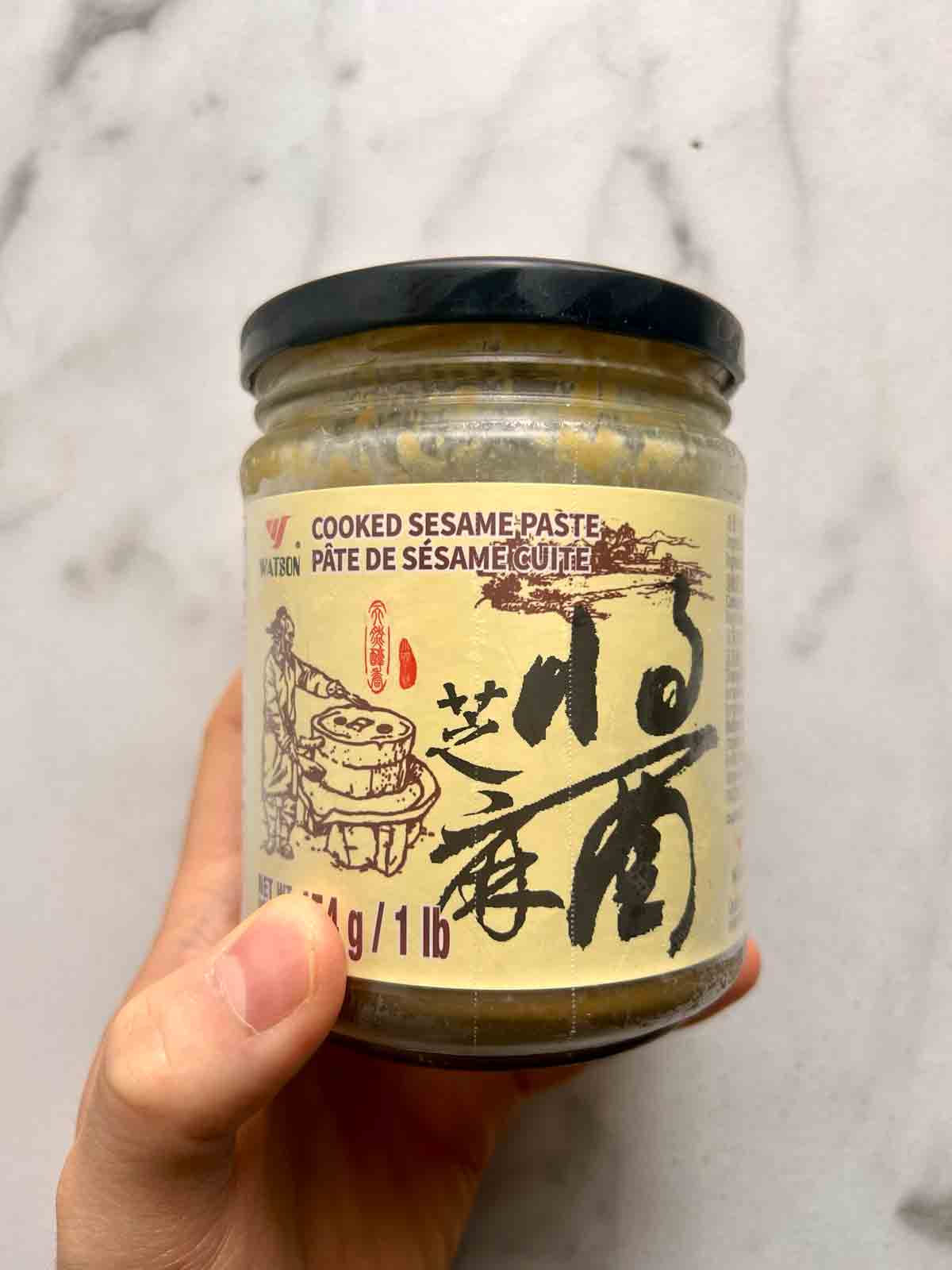 jar of Chinese sesame paste.