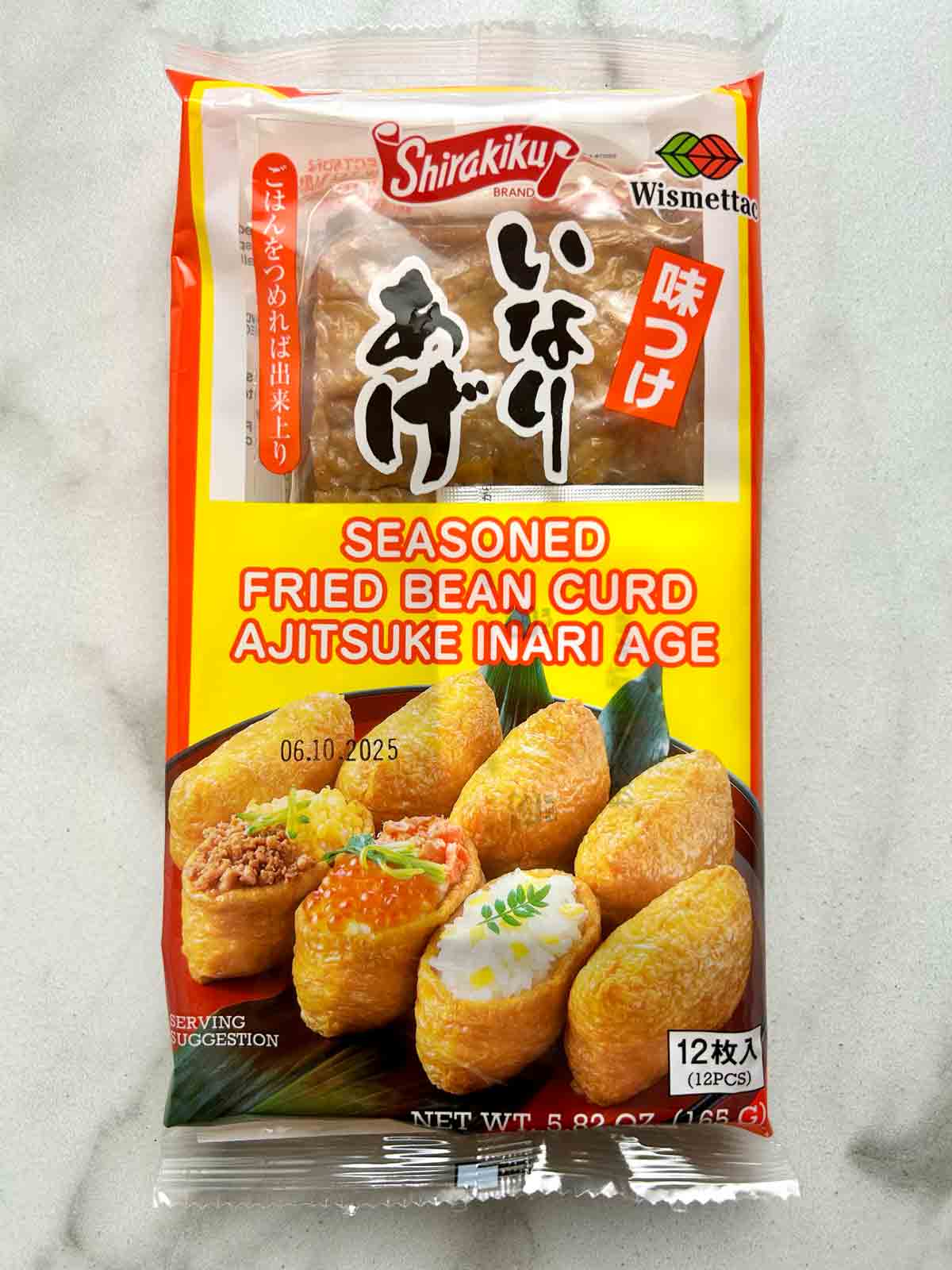 package of fried tofu pockets.