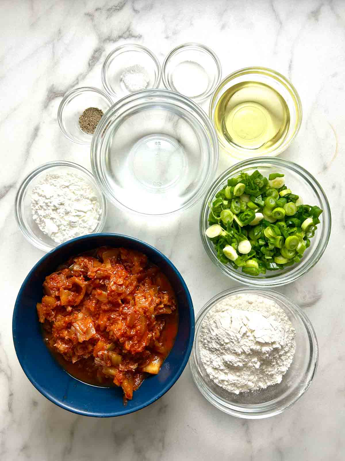 ingredients prepped in bowls.