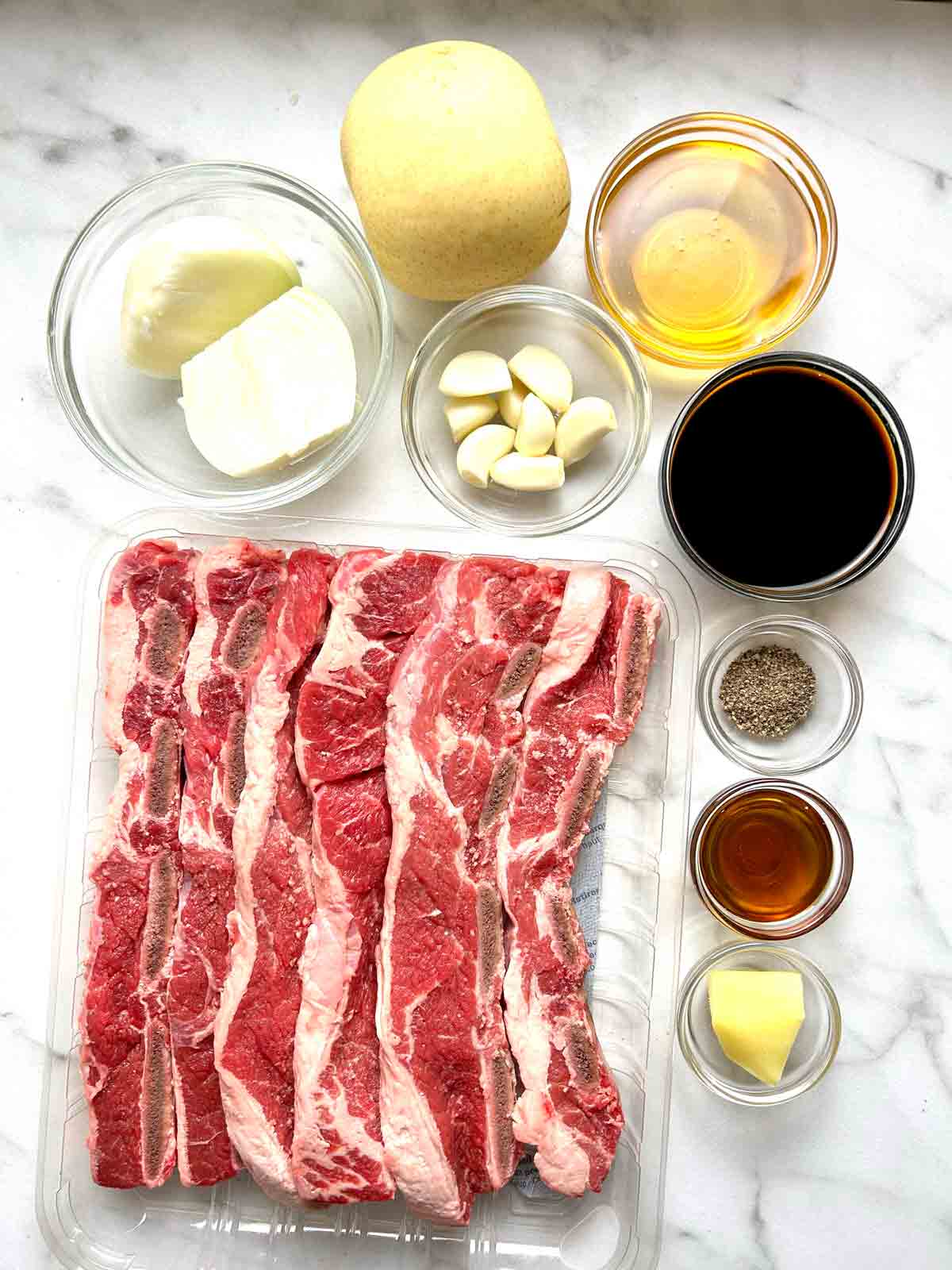 ingredients prepped in bowls.