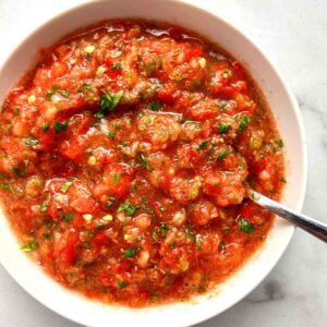 bowl of homemade salsa.