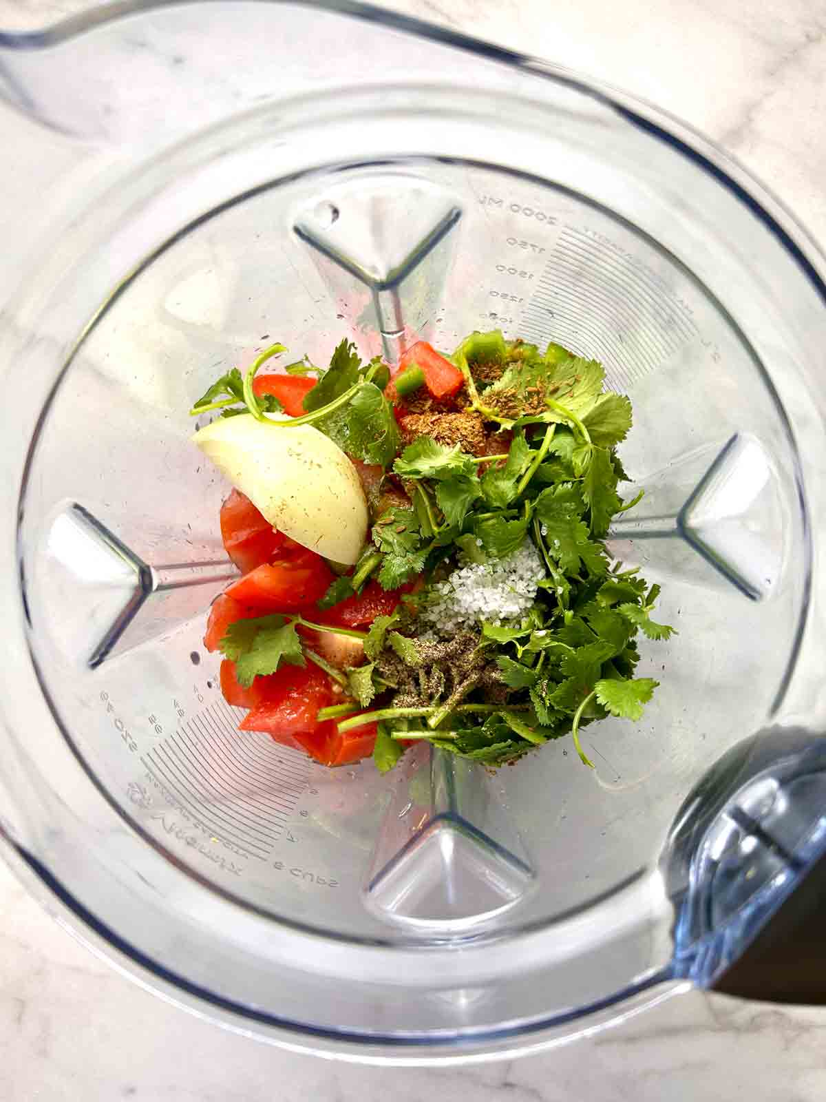 ingredients added to blender.