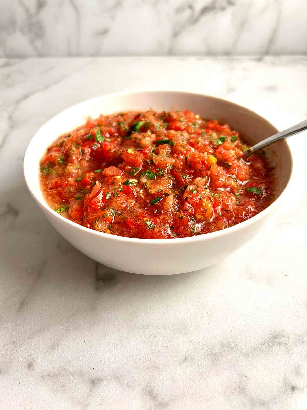 bowl of homemade salsa.