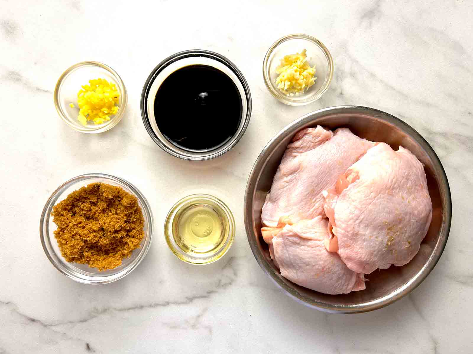 ingredients prepped in bowls.