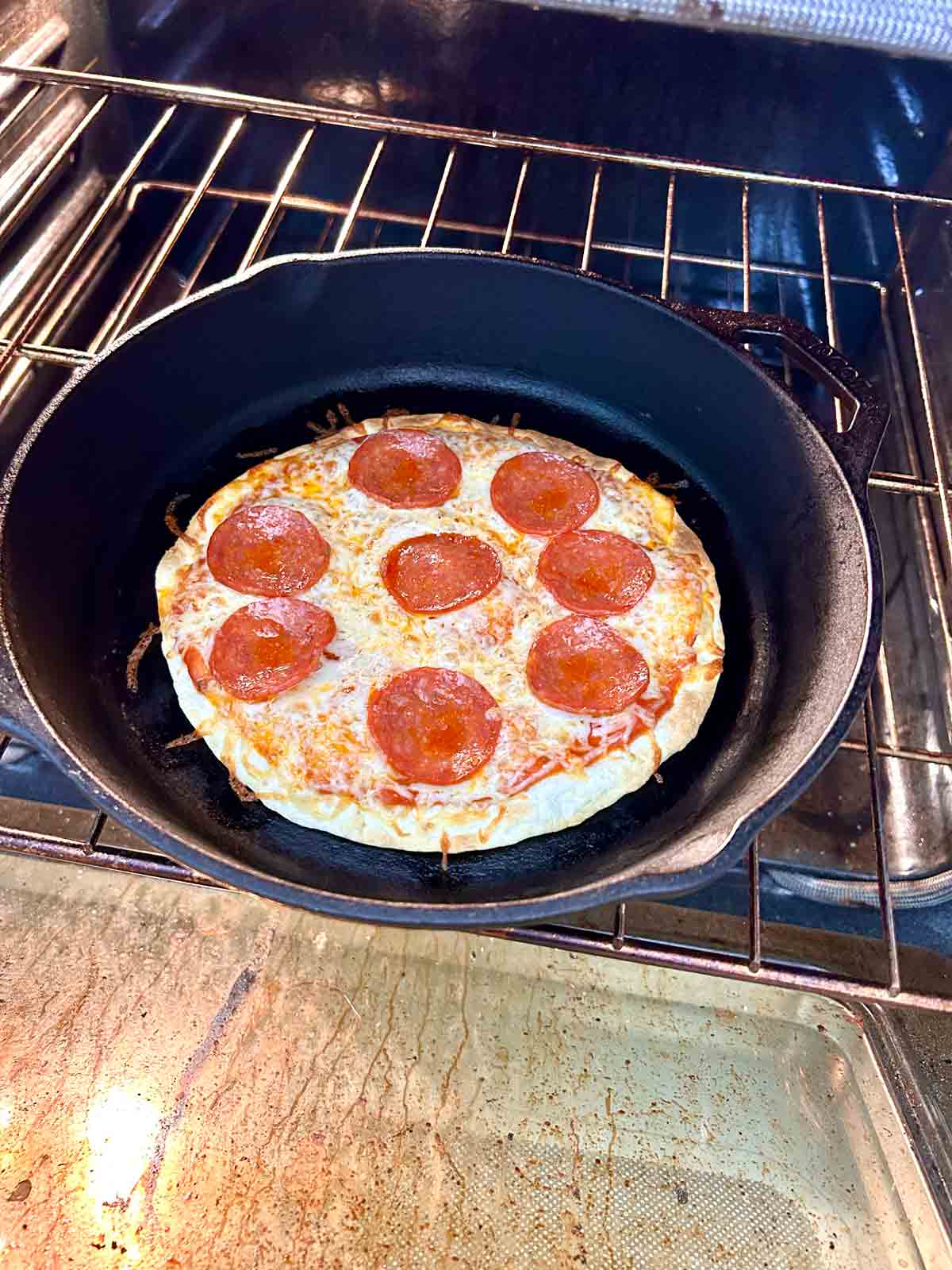 pizza after being broiled.