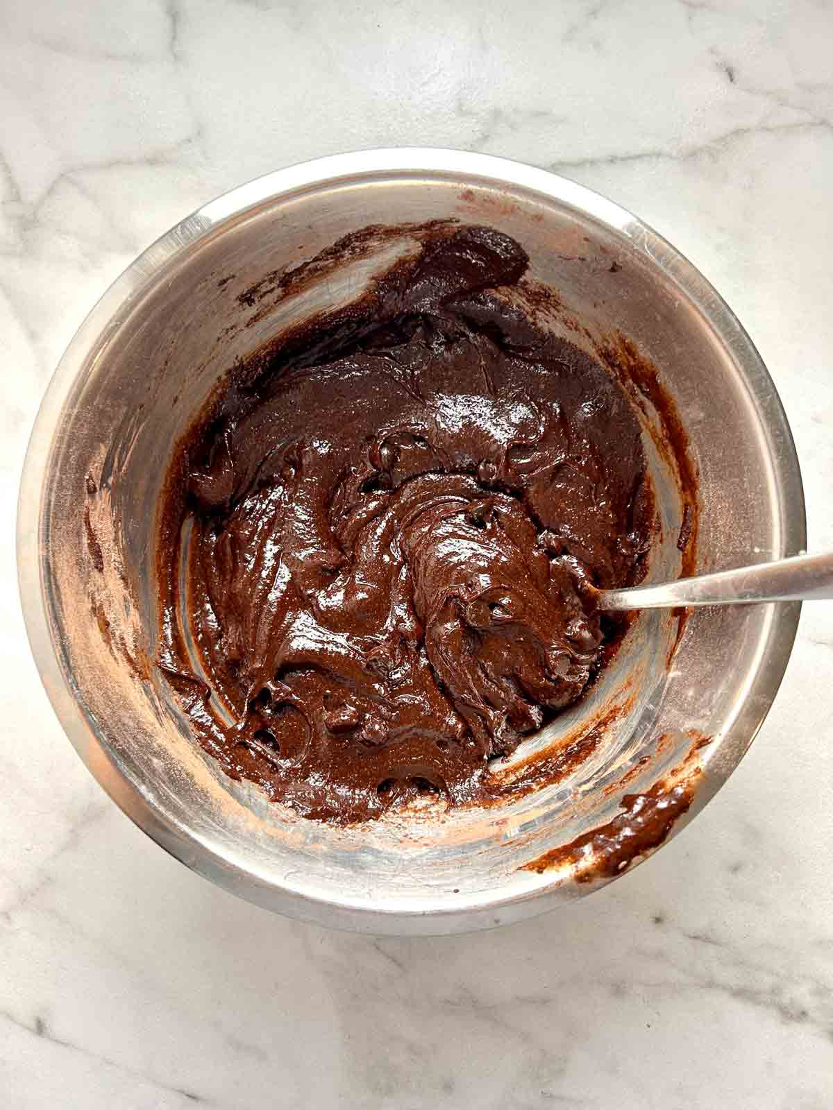 thick batter in bowl.