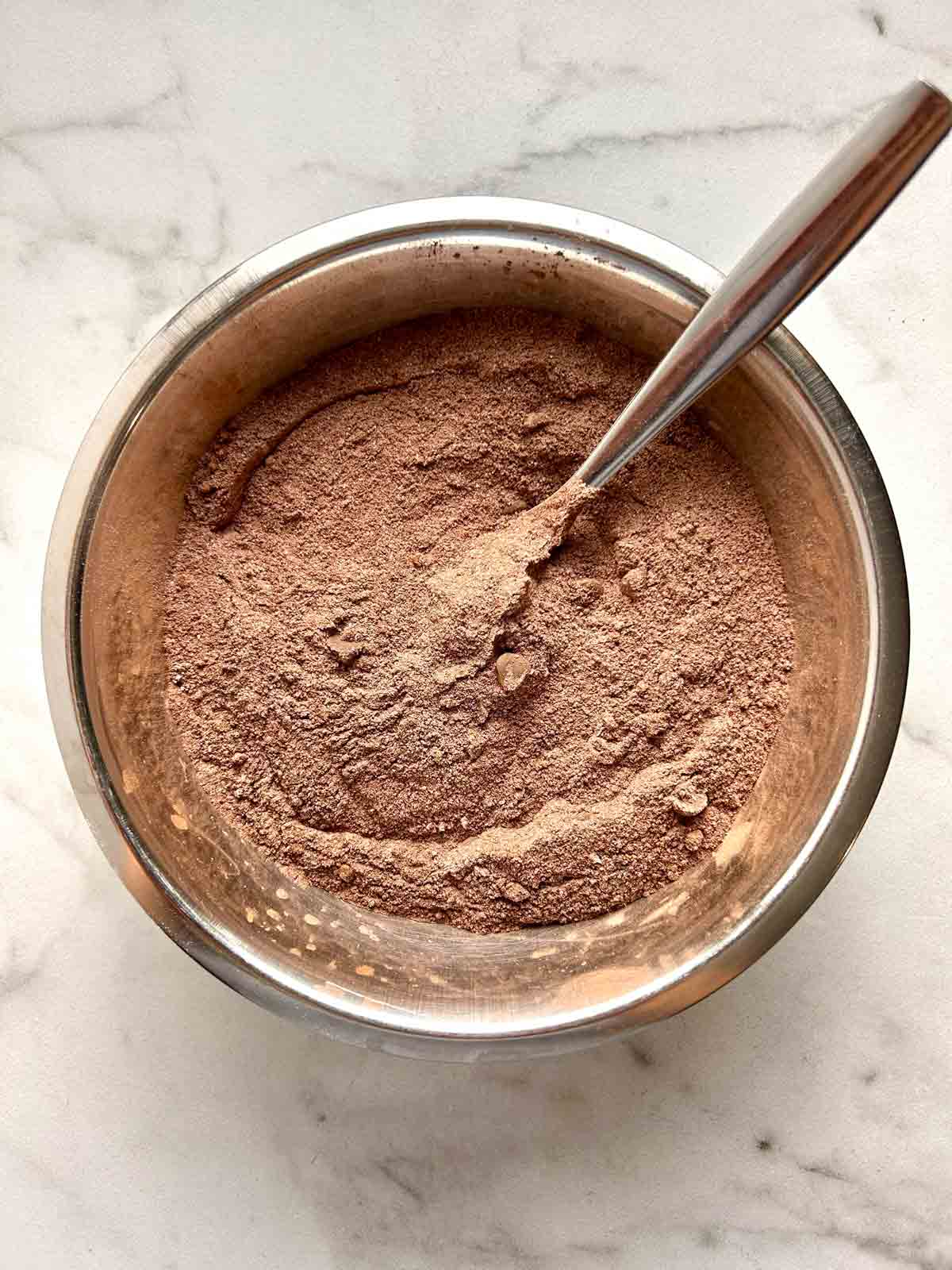 dry mixture mixed in bowl.