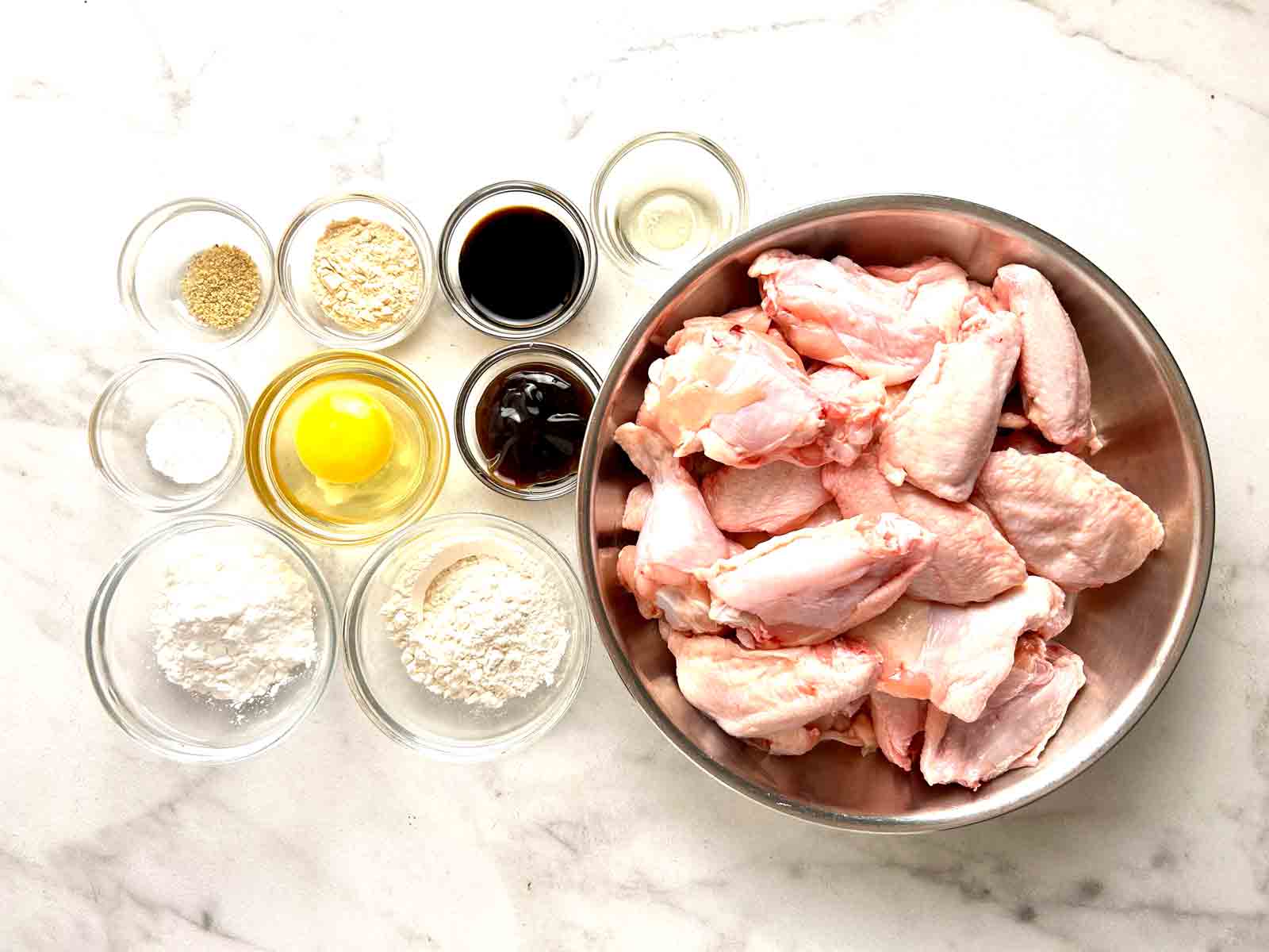 ingredients prepped in bowls.