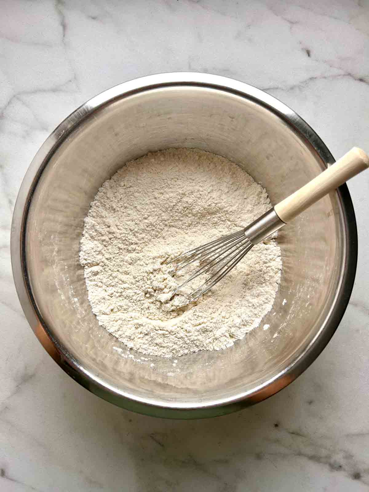flour mixture in bowl.
