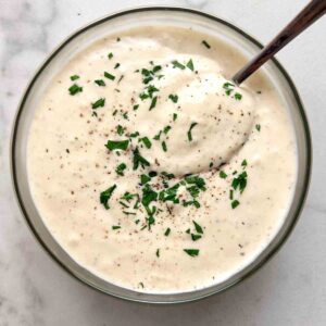 bowl of garlic aioli.