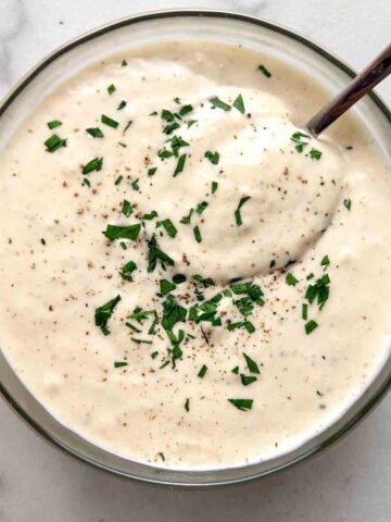 bowl of garlic aioli.