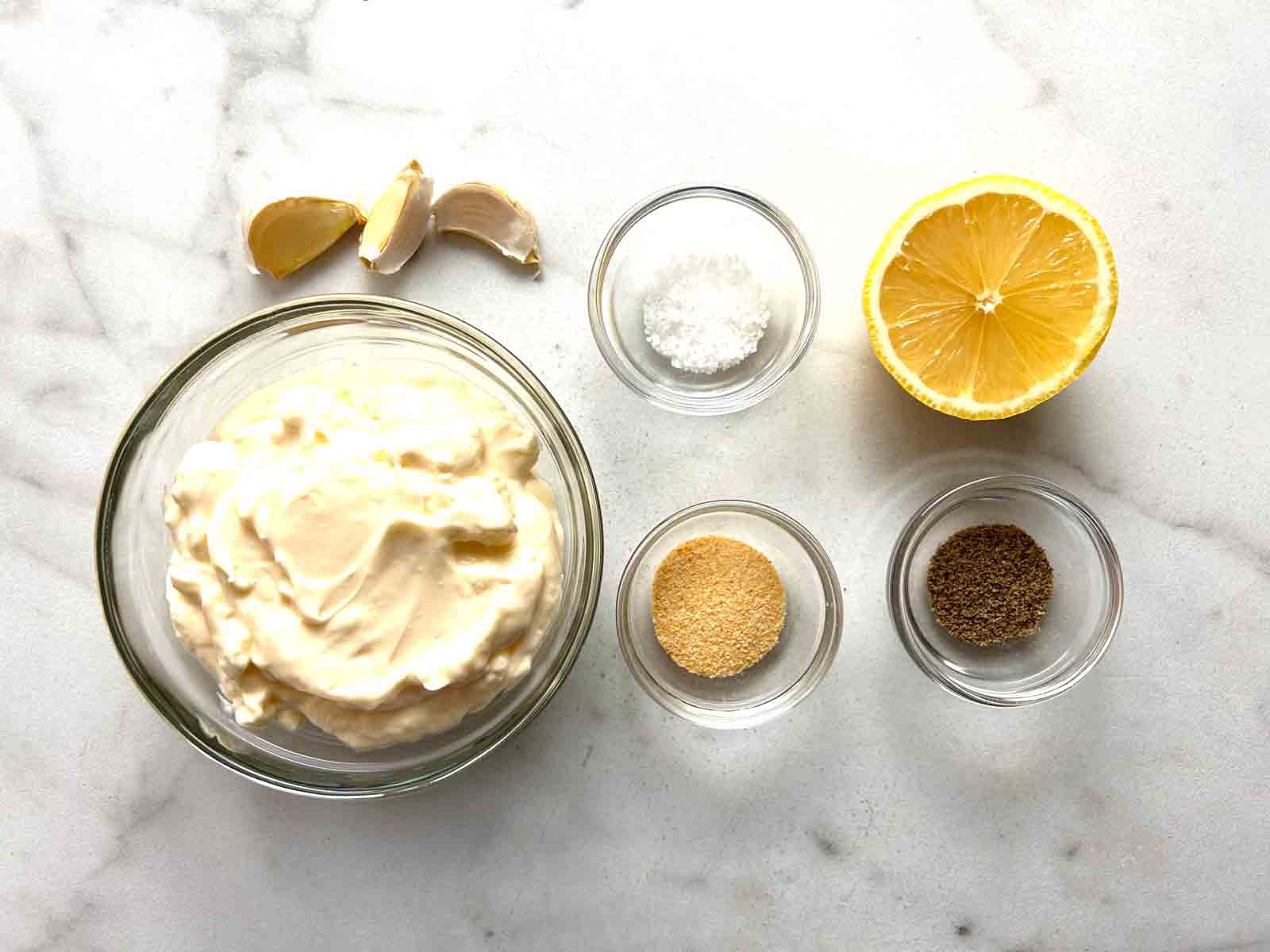 ingredients prepped in bowls.