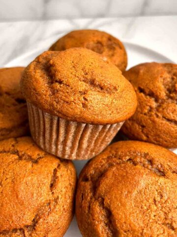 plate of pumpkin muffins.