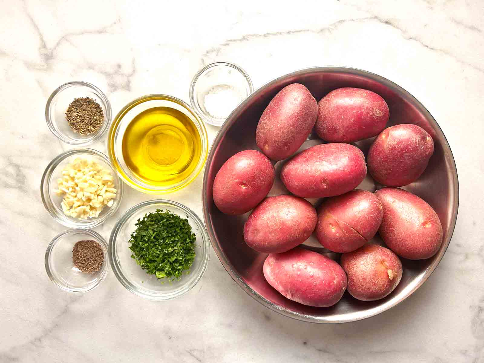 ingredients prepped in bowls.