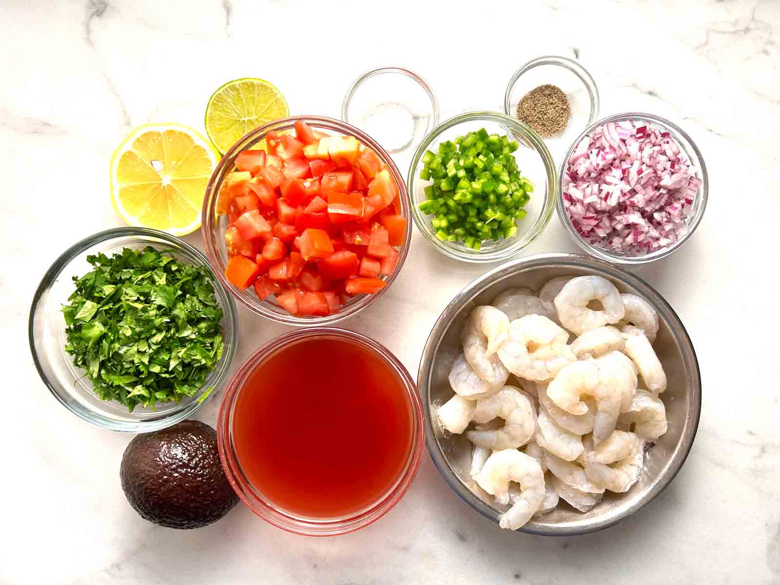 ingredients prepped in bowls.