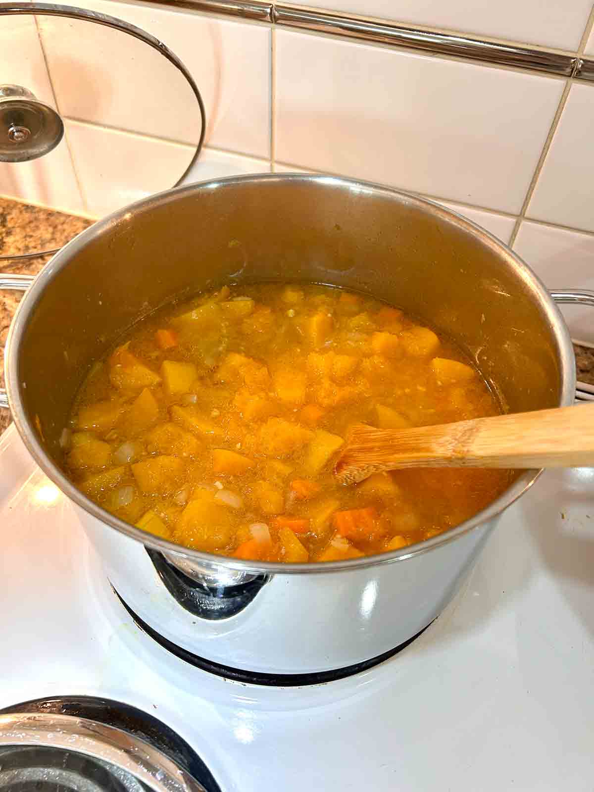 soup after simmering for 25 minutes.