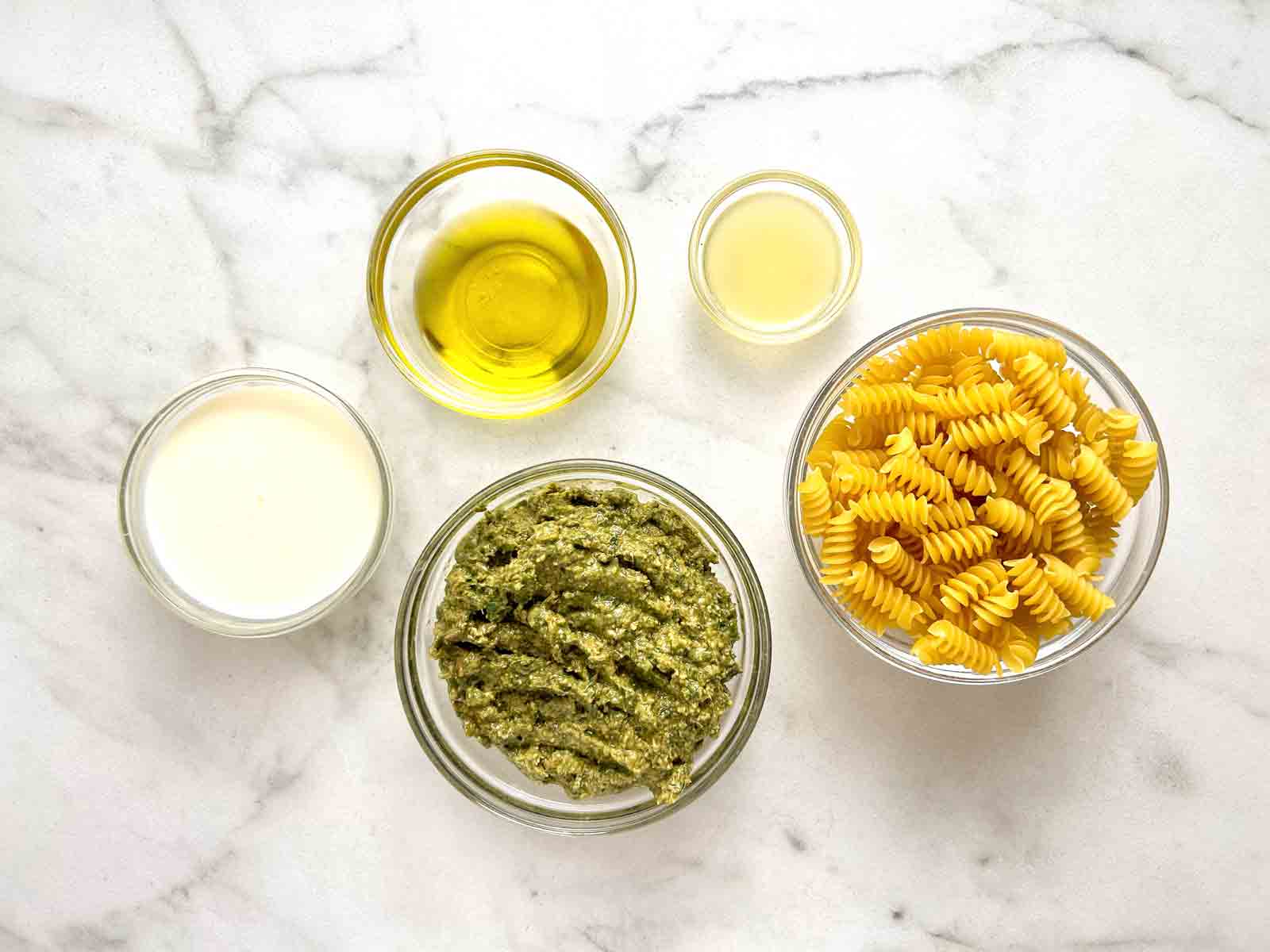 ingredients prepped in bowls.