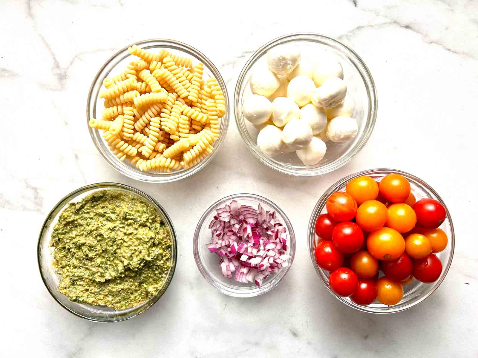 ingredients prepped in bowls.