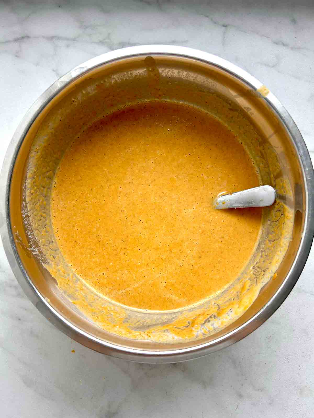 pie filling being mixed in bowl.